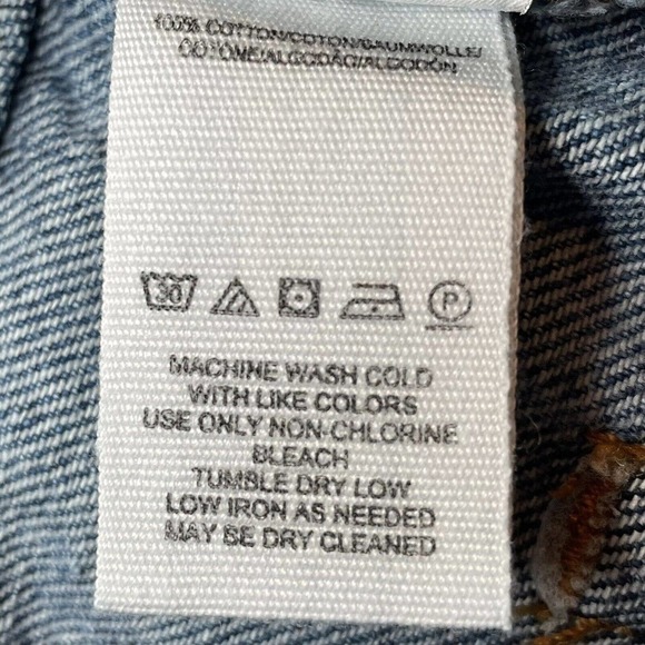 We The Free Size 28 Pieced Jeans Blue Denim Mom Straight Leg Hi-Rise OB9… - Picture 9 of 10